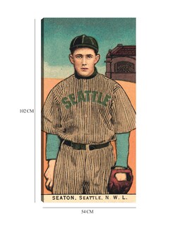 Foto 6 | Cuadro Decorativo - Seaton, Equipo De Seattle, Revisión De Tarjetas De Fútbol- Library Of Congress - 54x102 - Fine Ar