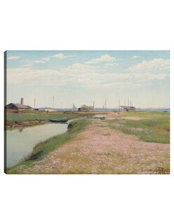 Foto 1 | Cuadro Decorativo - El Río Y El Puerto De Frederiksværk (1900)- Laurits Andersen Ring - Religión - 28x36 - Fine Art Tj