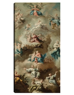 Foto 1 | Cuadro Decorativo - Escena Religiosa Alegórica Con La Virgen María (siglo Xviii)- Johann Michael Rottmayr - 46x
