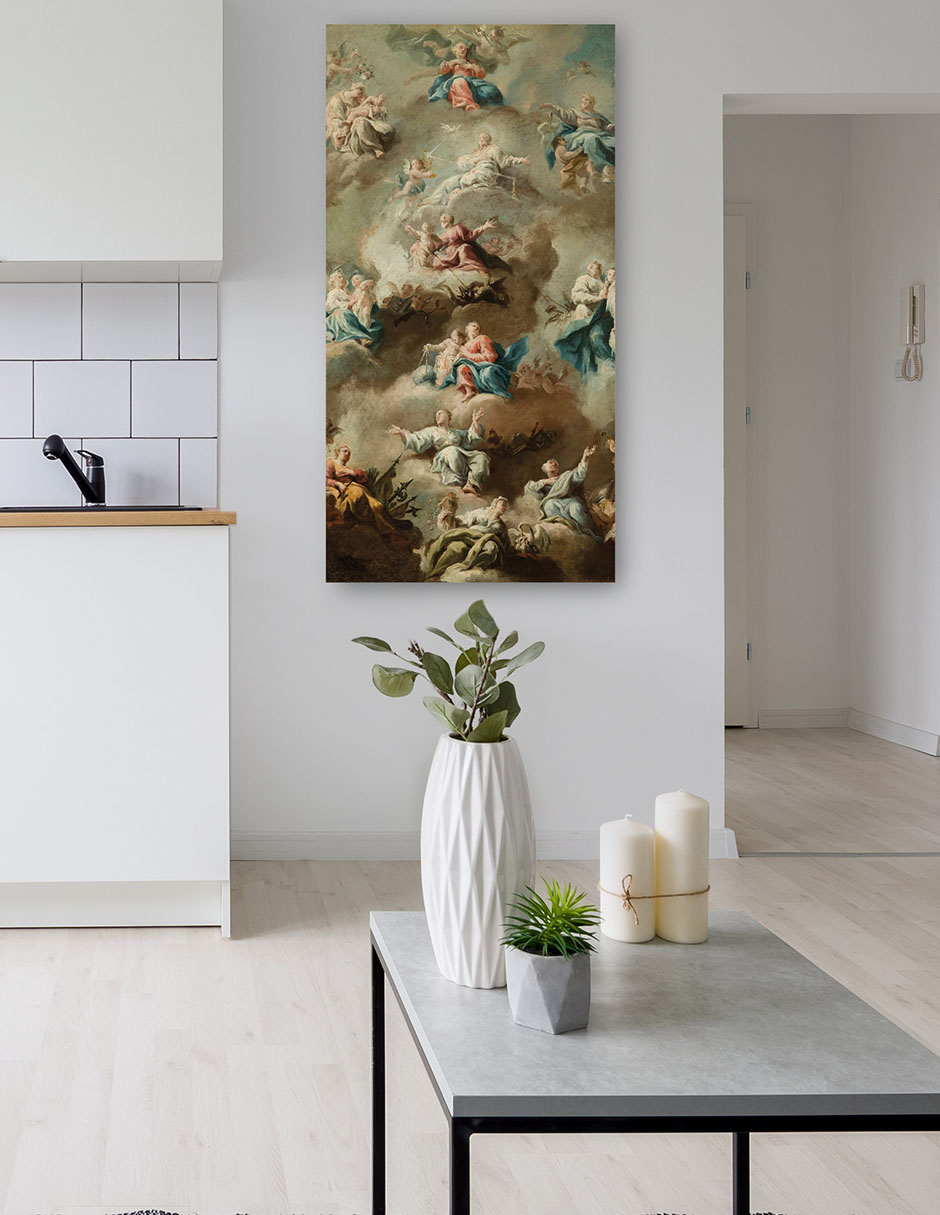 Foto 5 | Cuadro Decorativo - Escena Religiosa Alegórica Con La Virgen María (siglo Xviii)- Johann Michael Rottmayr - 46x