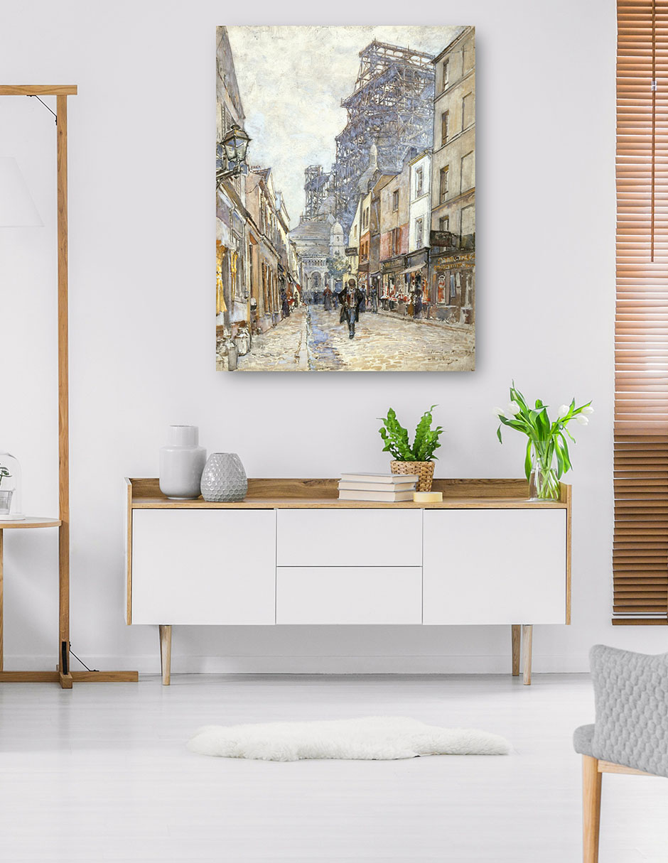 Foto 6 pulgar | Cuadro Decorativo - Calle Del Caballero De La Barre, Con El Sacré-cœur En Construcción (1899)-frédéric Houb