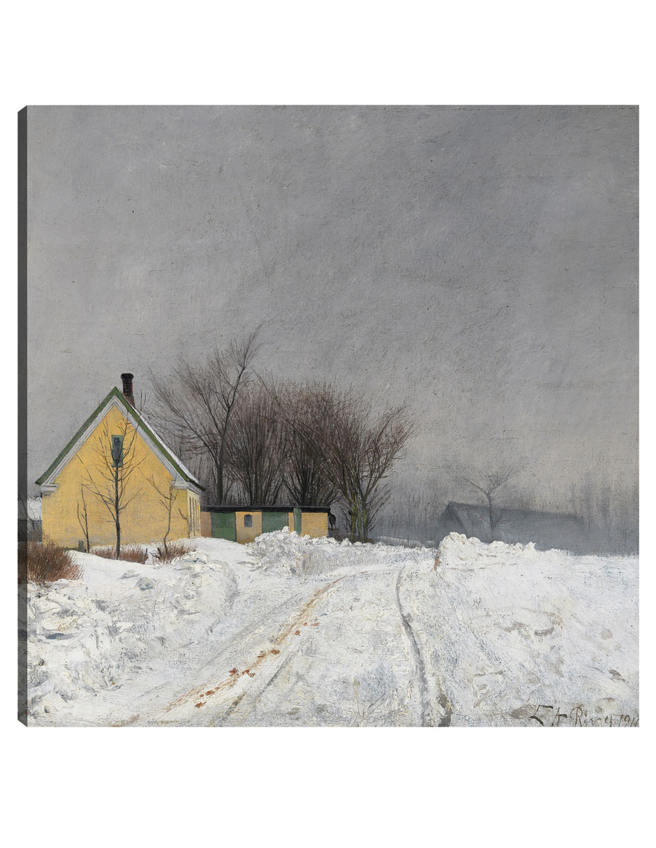 Foto 2 pulgar | Cuadro Decorativo - Día De Invierno Brumoso. A La Izquierda Una Casa Amarilla.- Laurits Andersen Ring - 31x31 - Fine