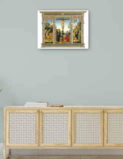 Foto 4 | Cuadro Decorativo - La Crucifixión Con La Virgen, San Juan, San Jerónimo Y Santa María - Pietro Perugino - 28x3