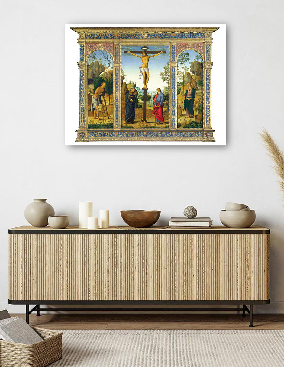 Foto 6 pulgar | Cuadro Decorativo - La Crucifixión Con La Virgen, San Juan, San Jerónimo Y Santa María - Pietro Perugino - 28x3