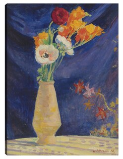 Foto 1 | Cuadro Decorativo - Jarrón De Anémonas Sobre Fondo Azul (1912)- Henri Lebasque - Floral - 46x61 -impresión En