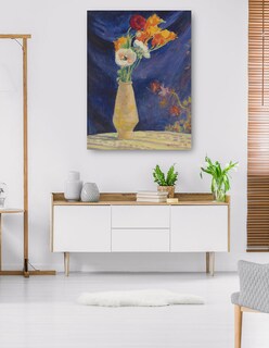 Foto 5 | Cuadro Decorativo - Jarrón De Anémonas Sobre Fondo Azul (1912)- Henri Lebasque - Floral - 46x61 -impresión En
