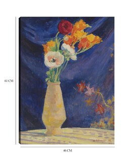 Foto 6 | Cuadro Decorativo - Jarrón De Anémonas Sobre Fondo Azul (1912)- Henri Lebasque - Floral - 46x61 -impresión En