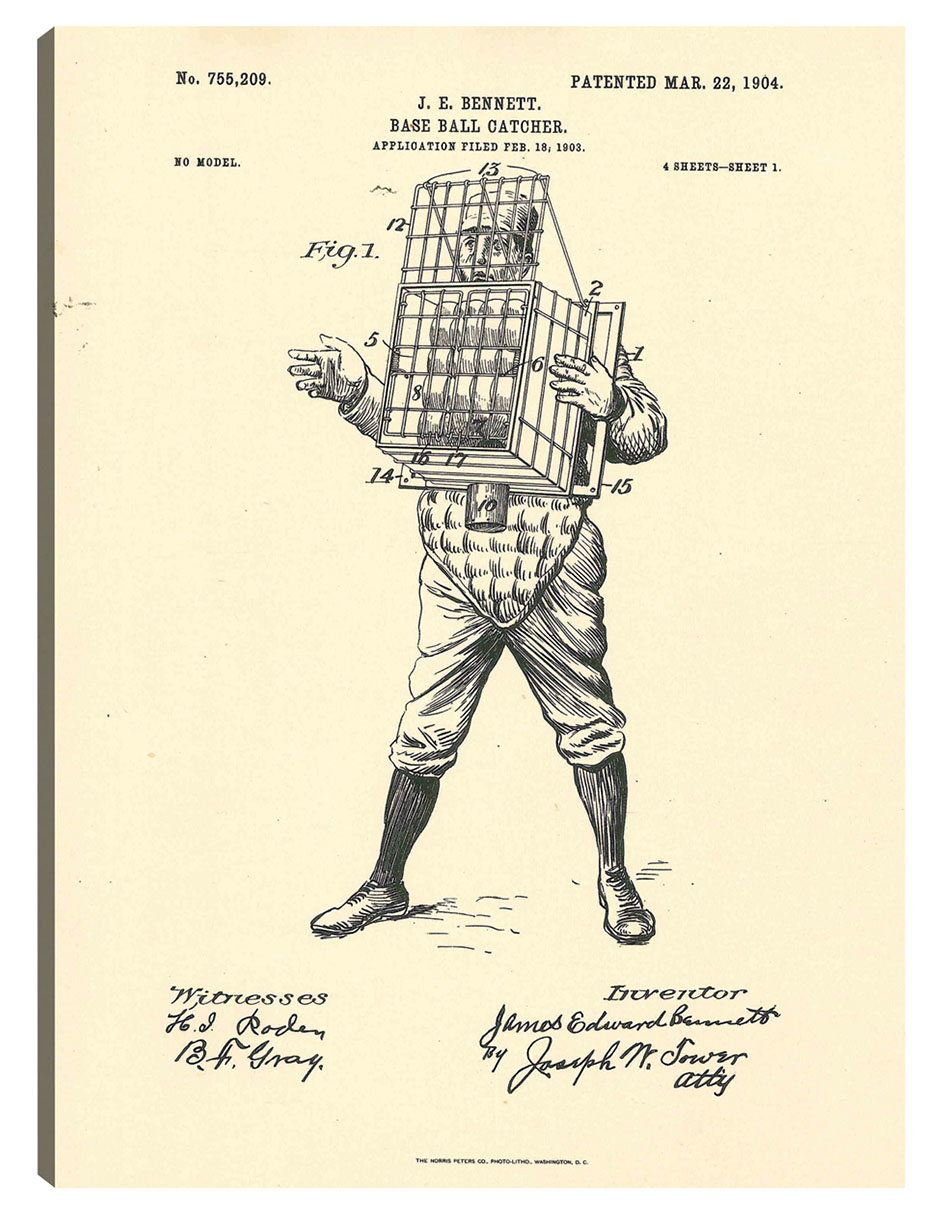 Foto 2 pulgar | Cuadro Decorativo - Patente De Receptor De Béisbol, 22 De Marzo De 1904- National Archives - Frases - 77x102 - Fine A