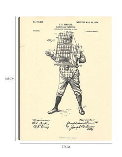 Foto 6 | Cuadro Decorativo - Patente De Receptor De Béisbol, 22 De Marzo De 1904- National Archives - Frases - 77x102 - Fine A