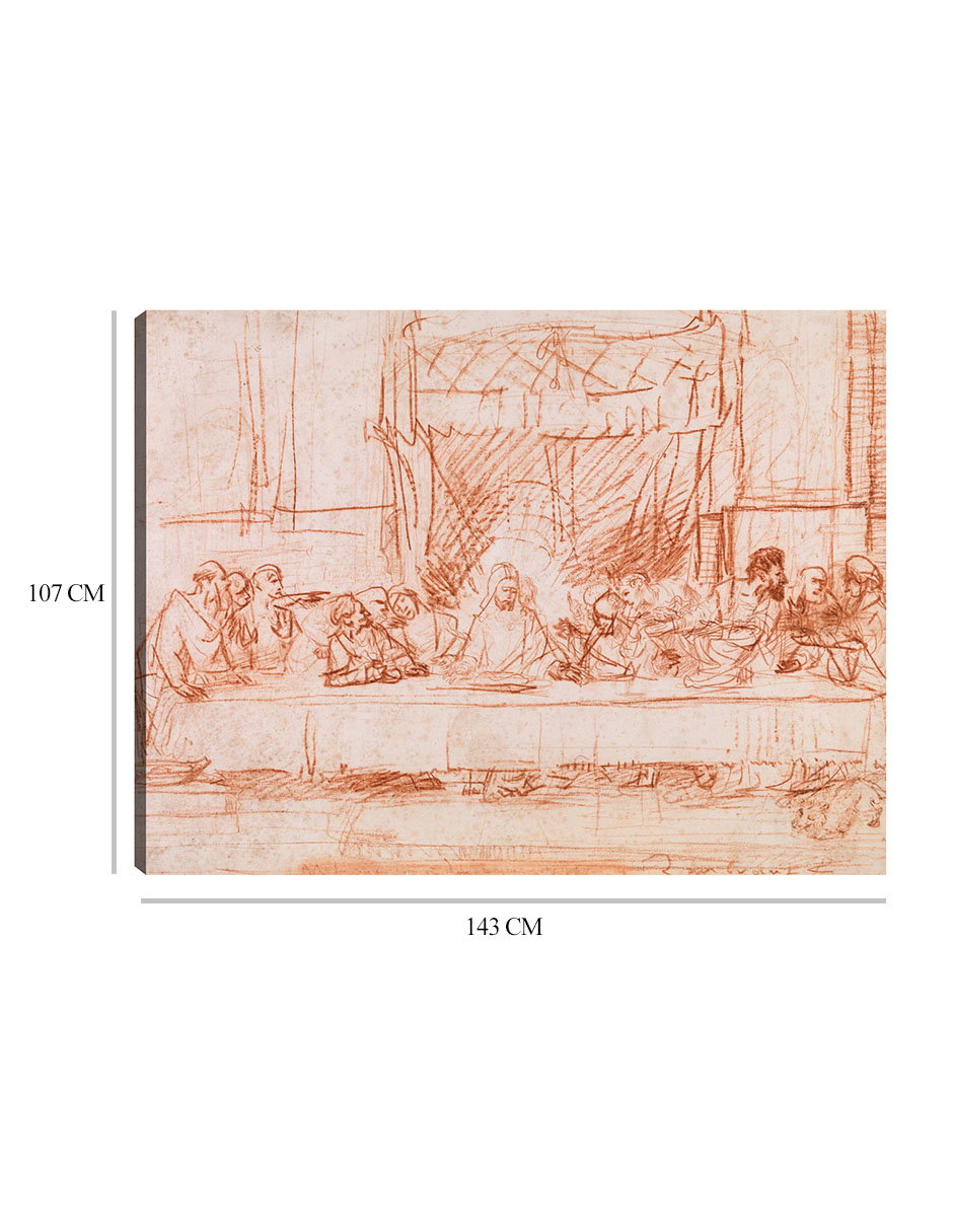 Foto 7 pulgar | Cuadro Decorativo - La Última Cena, Según Leonardo Da Vinci (1634-1635)- Rembrandt Van Rijn - Religión - 107x14