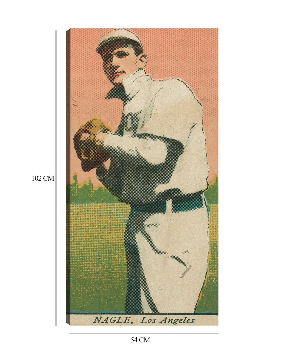 Foto 7 pulgar | Cuadro Decorativo - Nagle, Equipo De Los Ángeles, Retrato De Tarjeta De Béisbol- Library Of Congress - 54x102 - Fin