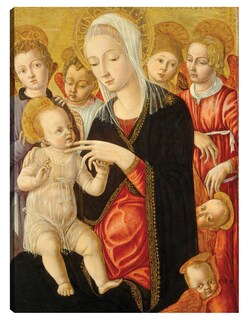 Foto 1 | Cuadro Decorativo - Virgen Y El Niño Con Ángeles Y Querubines, C. 1460/1465- Matteo Di Giovanni - Religión -