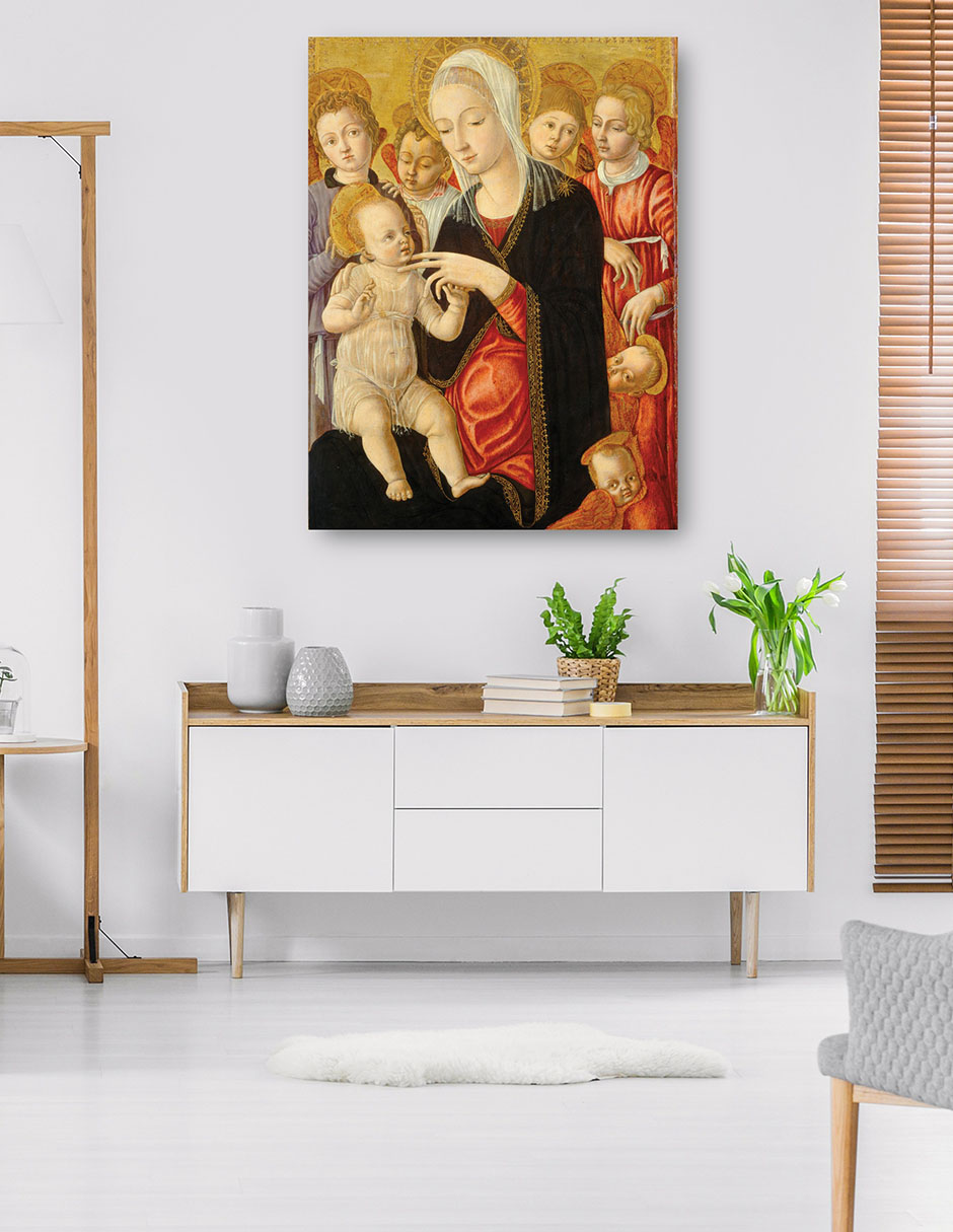 Foto 5 | Cuadro Decorativo - Virgen Y El Niño Con Ángeles Y Querubines, C. 1460/1465- Matteo Di Giovanni - Religión -