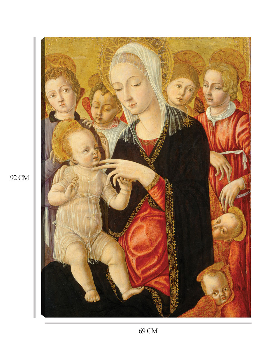 Foto 7 pulgar | Cuadro Decorativo - Virgen Y El Niño Con Ángeles Y Querubines, C. 1460/1465- Matteo Di Giovanni - Religión -