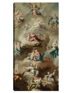 Foto 1 | Cuadro Decorativo - Escena Religiosa Alegórica Con La Virgen María (siglo Xviii)- Johann Michael Rottmayr - 34x