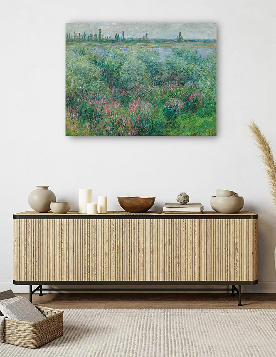 Foto 6 pulgar | Cuadro Decorativo - Orillas Del Sena Cerca De Vétheuil (1881)- Claude Monet - Paisaje - 46x61 - Impresión En L