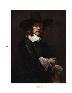 Foto 6 | Cuadro Decorativo - Retrato De Un Caballero Con Sombrero Alto Y Guantes, C. 1656/165- Rembrandt Van Rijn - 46x61 -