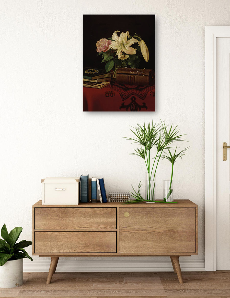 Foto 4 pulgar | Cuadro Decorativo - Naturaleza Muerta Sobre La Mesa De Trabajo De Una Dama (1868)- Ferdinand Von Wright - 28x36 - F