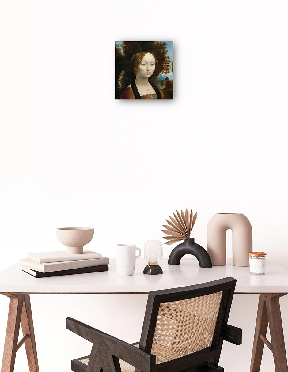 Foto 3 pulgar | Cuadro Decorativo - Ginevra De' Benci [anverso], C. (1474-1478)- Leonardo Da Vinci - Fotografía - 31x31 - Fine Art Tj