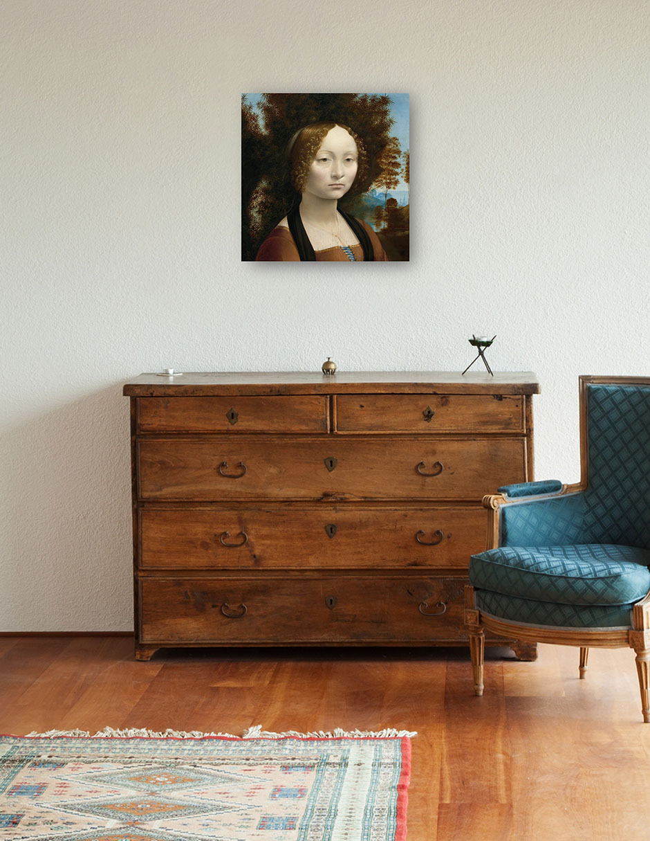 Foto 4 pulgar | Cuadro Decorativo - Ginevra De' Benci [anverso], C. (1474-1478)- Leonardo Da Vinci - Fotografía - 31x31 - Fine Art Tj