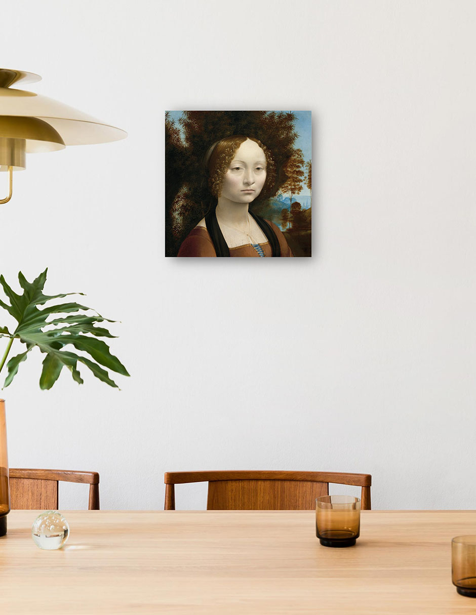 Foto 5 pulgar | Cuadro Decorativo - Ginevra De' Benci [anverso], C. (1474-1478)- Leonardo Da Vinci - Fotografía - 31x31 - Fine Art Tj