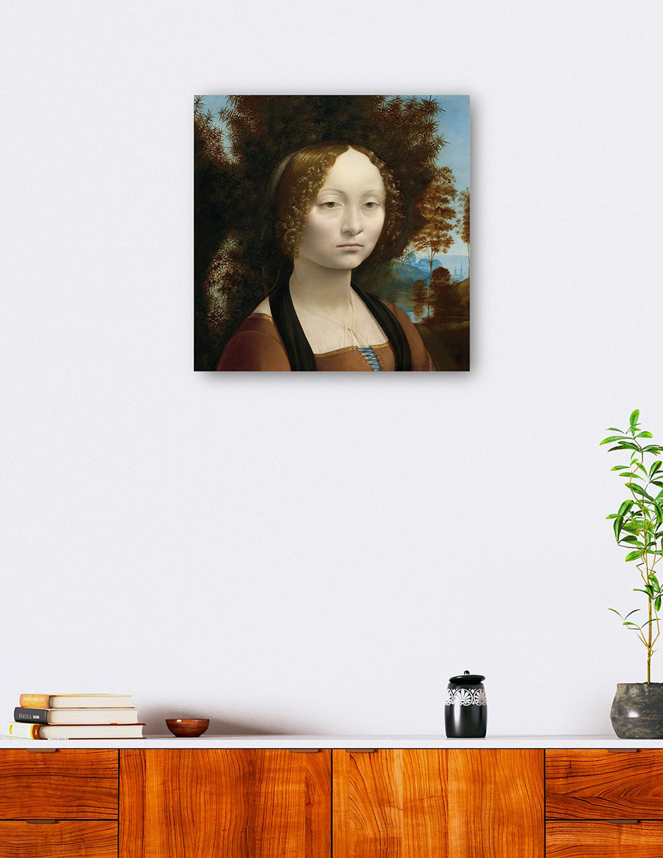 Foto 6 pulgar | Cuadro Decorativo - Ginevra De' Benci [anverso], C. (1474-1478)- Leonardo Da Vinci - Fotografía - 31x31 - Fine Art Tj