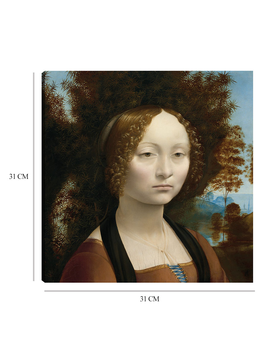 Foto 7 pulgar | Cuadro Decorativo - Ginevra De' Benci [anverso], C. (1474-1478)- Leonardo Da Vinci - Fotografía - 31x31 - Fine Art Tj
