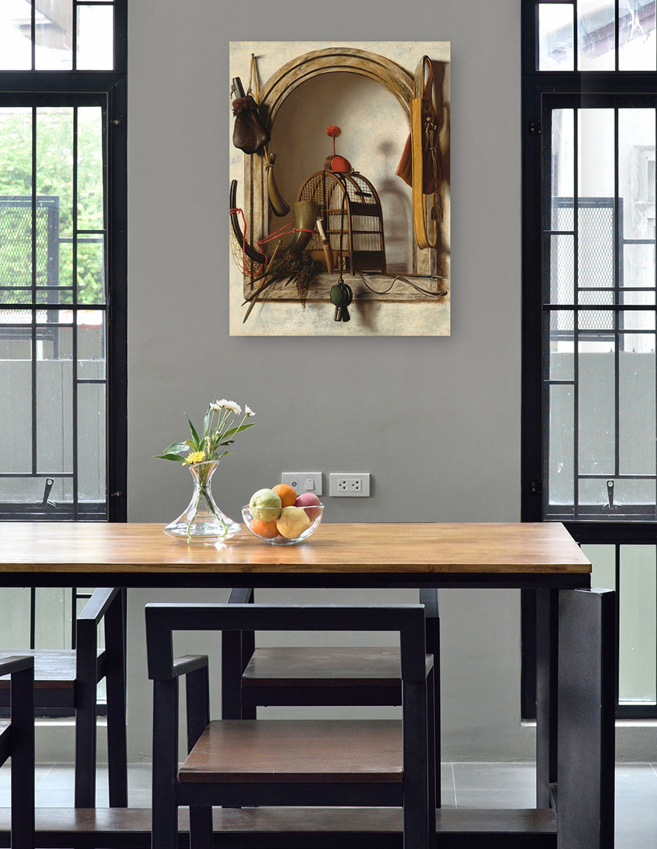 Foto 4 | Cuadro Decorativo - Hornacina Con Equipo De Cetrería, Probablemente De 1660- Christoffel Pierson - 46x61 - Fine Art Tj