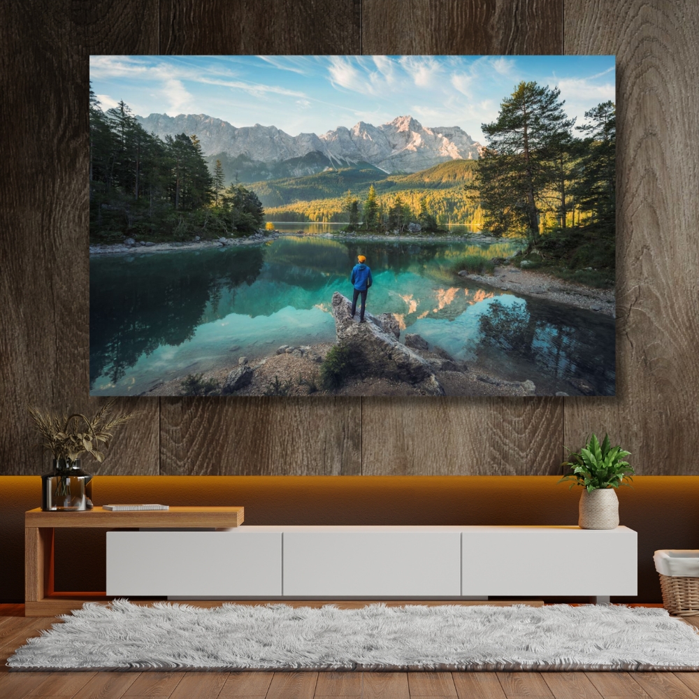 Foto 1 | Cuadro Decorativo Paisaje Montaña 143cm X 89cm Marco Madera
