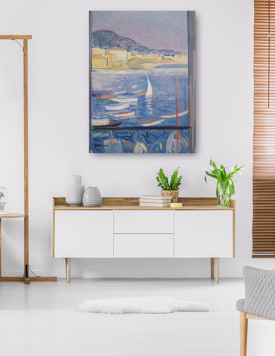 Foto 6 pulgar | Cuadro Decorativo - Villefranche-sur-mer, Fenêtre Ouverte Sur Le Port (1926)- Henri Lebasque - Costa - 28x36 - Fine A