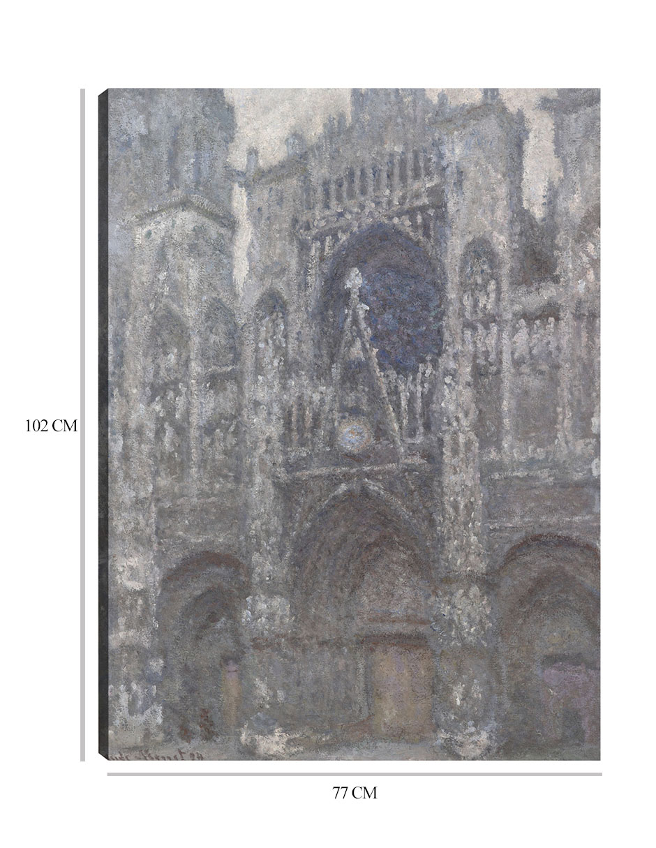 Foto 7 pulgar | Cuadro Decorativo - La Catedral De Ruán. El Portal, Tiempo Gris (1892)- Claude Monet - Ciudades - 77x102 - Fine Art Tj