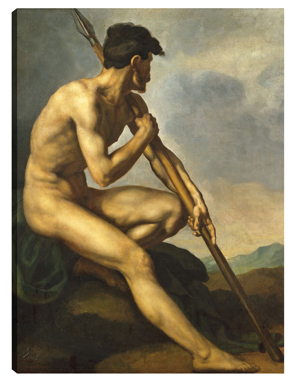 Foto 2 pulgar | Cuadro Decorativo - Guerrero Desnudo Con Lanza C. 1816- Théodore Gericault - Fotografía - 46x61 -impresión En