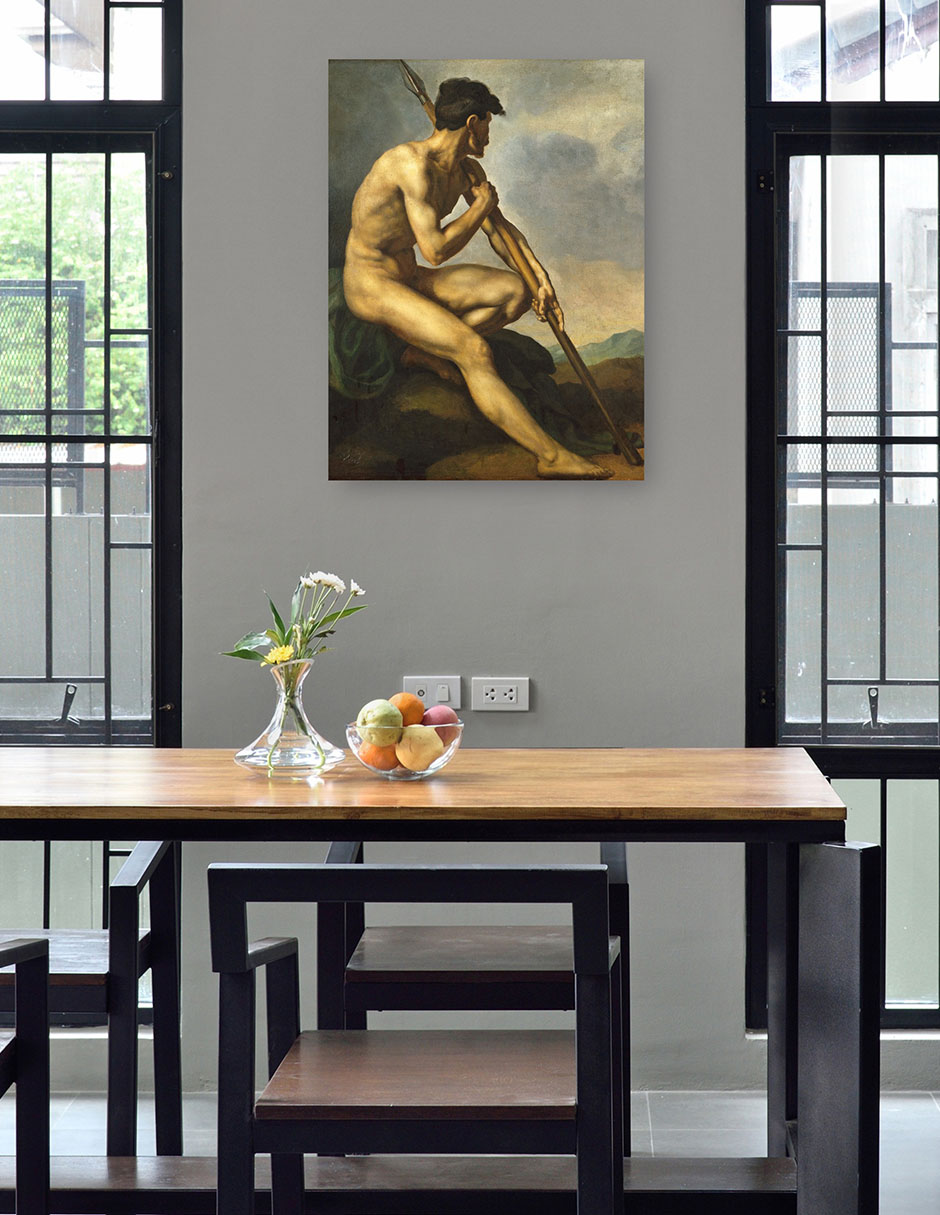 Foto 5 pulgar | Cuadro Decorativo - Guerrero Desnudo Con Lanza C. 1816- Théodore Gericault - Fotografía - 46x61 -impresión En