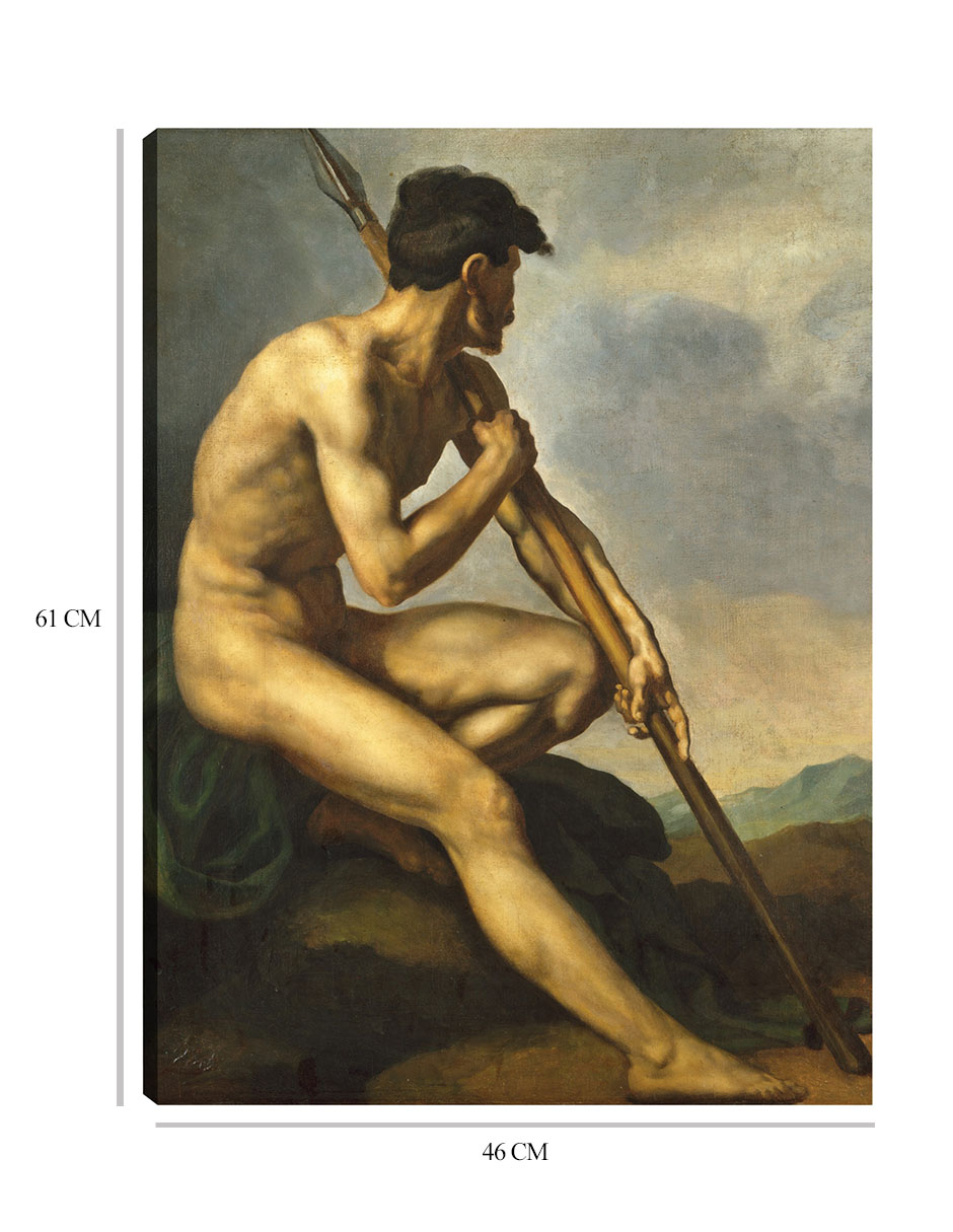 Foto 7 pulgar | Cuadro Decorativo - Guerrero Desnudo Con Lanza C. 1816- Théodore Gericault - Fotografía - 46x61 -impresión En