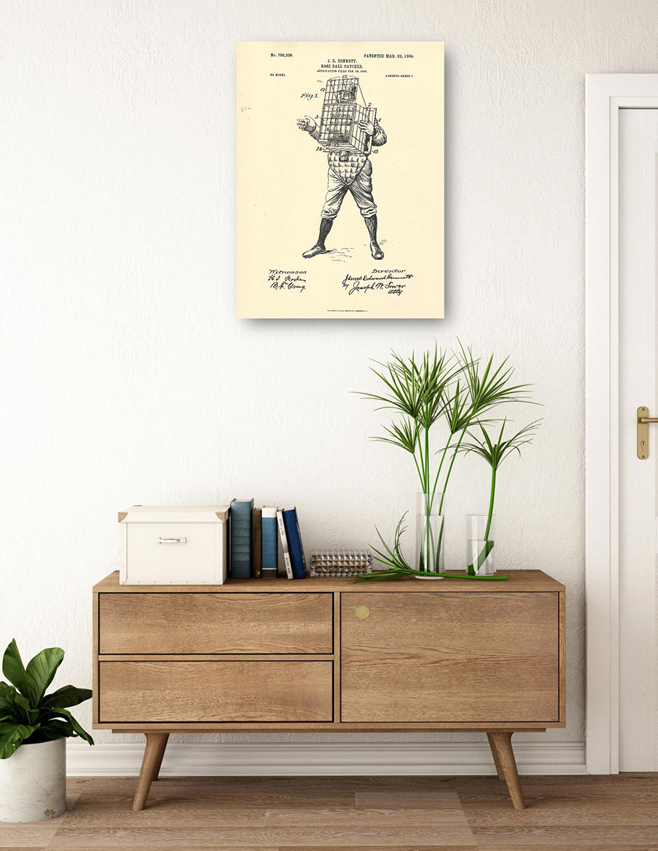 Foto 4 pulgar | Cuadro Decorativo - Patente De Receptor De Béisbol, 22 De Marzo De 1904- National Archives - Frases - 28x36 - Fine Art