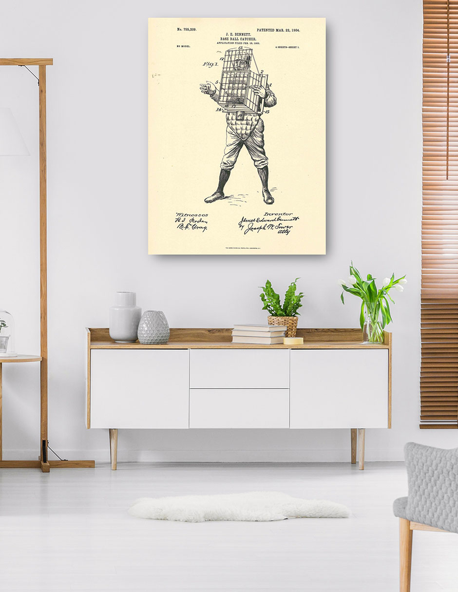 Foto 6 pulgar | Cuadro Decorativo - Patente De Receptor De Béisbol, 22 De Marzo De 1904- National Archives - Frases - 28x36 - Fine Art