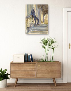 Foto 3 | Cuadro Decorativo - Sir Neville Wilkinson En Las Escaleras Del Puente Palladiano - John Singer Sargent - 46x61 - Fin