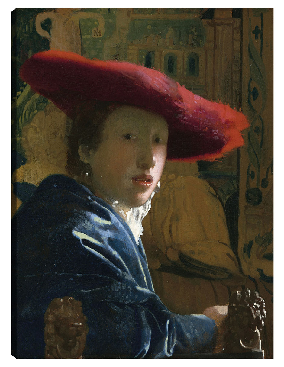 Foto 2 pulgar | Cuadro Decorativo - La Chica Del Sombrero Rojo (c. 1665-1666)- Johannes Vermeer - Fotografía - 69x92 - Fine Art Tj