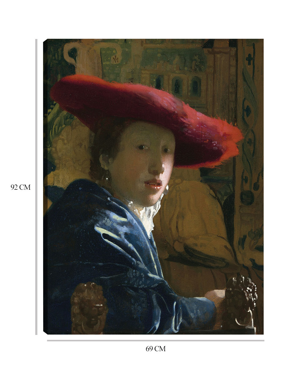 Foto 7 pulgar | Cuadro Decorativo - La Chica Del Sombrero Rojo (c. 1665-1666)- Johannes Vermeer - Fotografía - 69x92 - Fine Art Tj