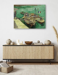 Foto 5 | Cuadro Decorativo - Muelle Con Hombres Descargando Barcazas De Arena (1888)- Vincent Van Gogh - Religión - 77x10