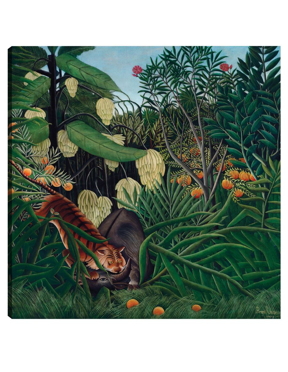Foto 2 pulgar | Cuadro Decorativo - Lucha Entre Un Tigre Y Un Búfalo (1908)- Henri Rousseau - Animales - 105x105-impresión En