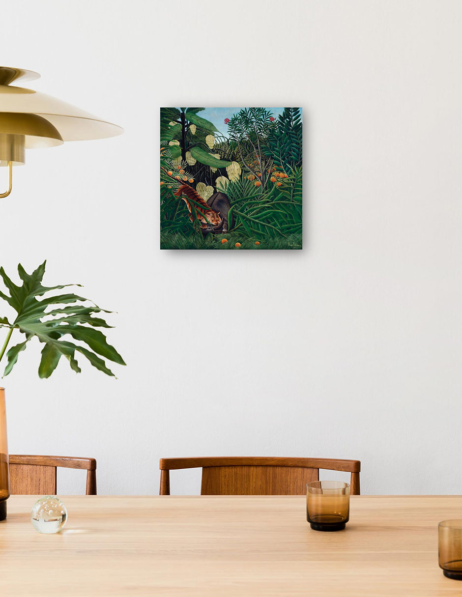Foto 5 pulgar | Cuadro Decorativo - Lucha Entre Un Tigre Y Un Búfalo (1908)- Henri Rousseau - Animales - 105x105-impresión En