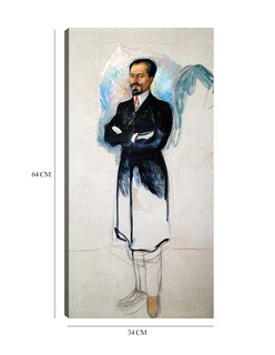 Foto 5 | Cuadro Decorativo - Retrato De Ernest Thiel (estudio) (1907)- Edvard Munch - Fotografía - 34x64 -impresión En