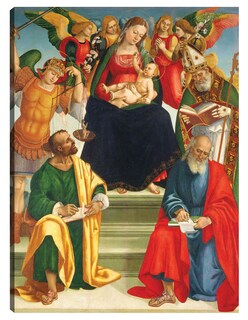 Foto 1 | Cuadro Decorativo - Virgen Y El Niño Con Santos Y Ángeles,- Luca Signorelli - 28x36 - Fine Art Tj