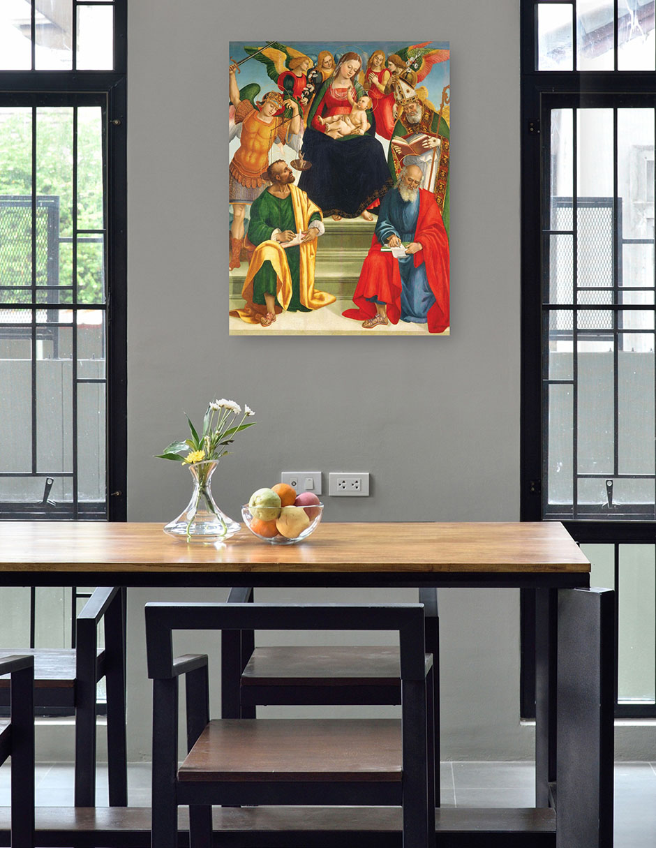 Foto 5 pulgar | Cuadro Decorativo - Virgen Y El Niño Con Santos Y Ángeles,- Luca Signorelli - 28x36 - Fine Art Tj