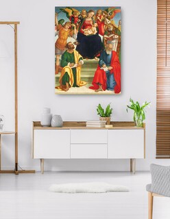 Foto 5 | Cuadro Decorativo - Virgen Y El Niño Con Santos Y Ángeles,- Luca Signorelli - 28x36 - Fine Art Tj