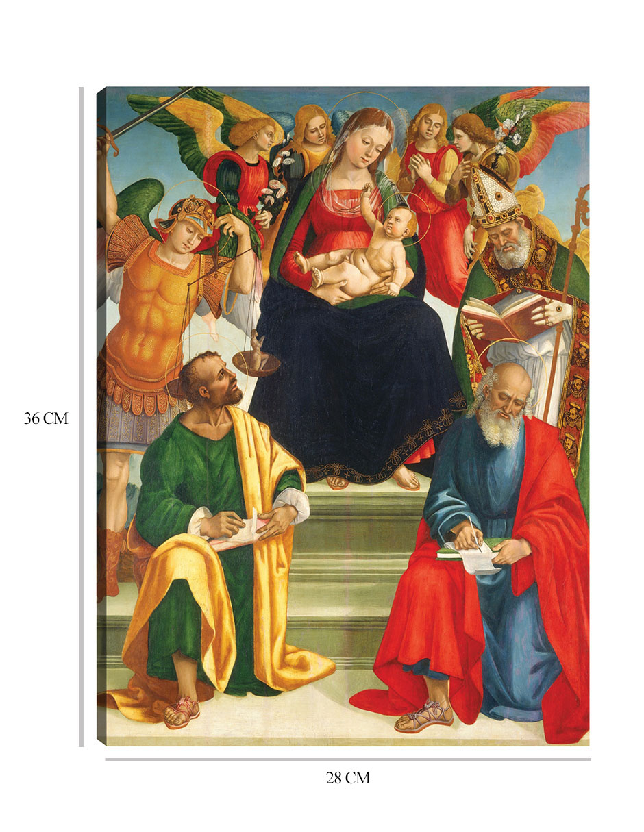 Foto 7 pulgar | Cuadro Decorativo - Virgen Y El Niño Con Santos Y Ángeles,- Luca Signorelli - 28x36 - Fine Art Tj