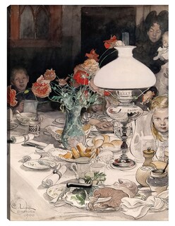 Foto 1 | Cuadro Decorativo - Alrededor De La Lámpara Del Atardecer (1900)- Carl Larsson - Fotografía - 28x36 - Fine Art Tj