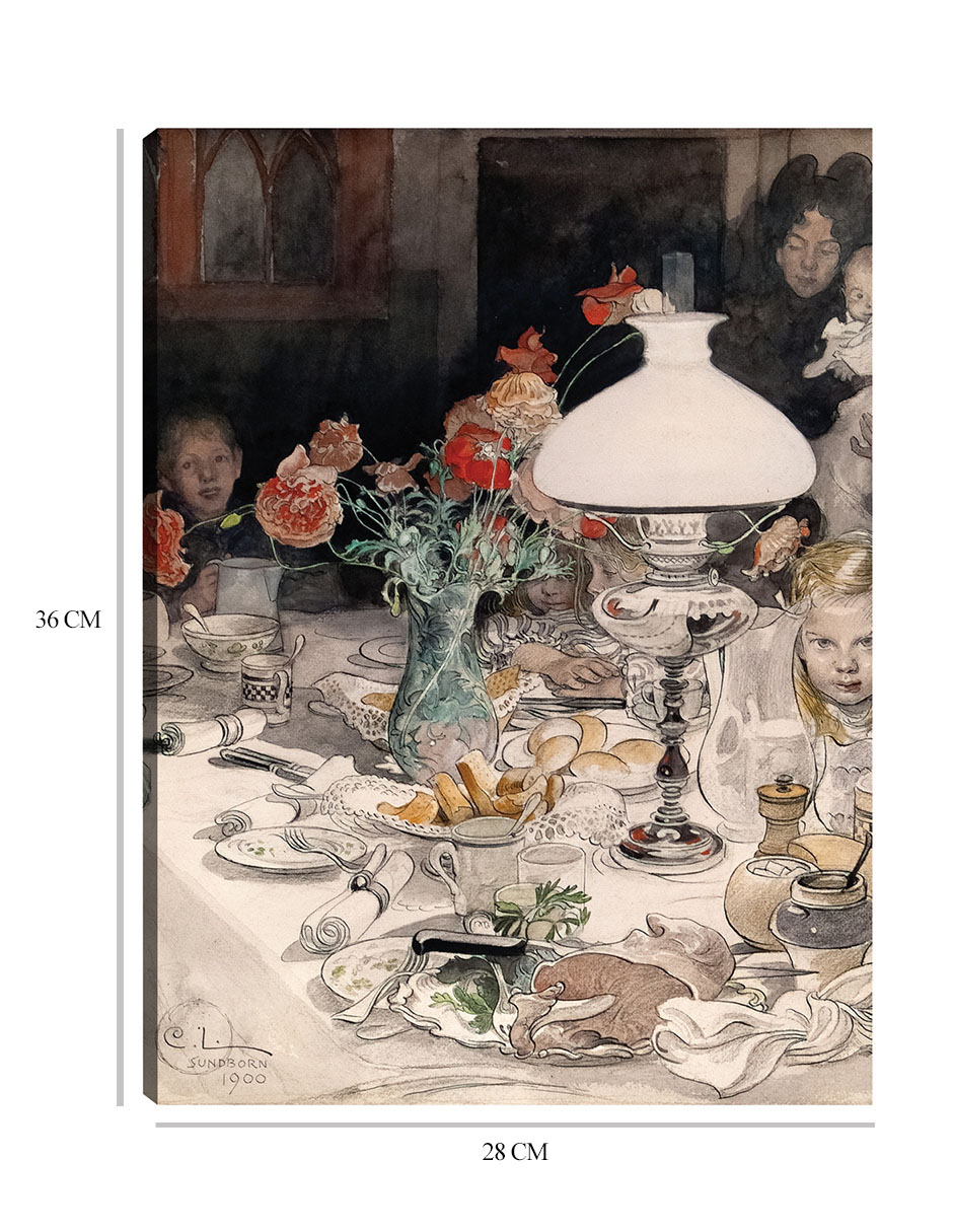 Foto 7 pulgar | Cuadro Decorativo - Alrededor De La Lámpara Del Atardecer (1900)- Carl Larsson - Fotografía - 28x36 - Fine Art Tj