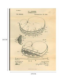Foto 6 | Cuadro Decorativo - Guante De Cazador De Patentes, Inventor: Elroy L. Rogers, - 107x143 - Fine Art Tj